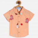 Miniklub Baby Boys Printed Pure Cotton T Shirt- 6-9m, Peach